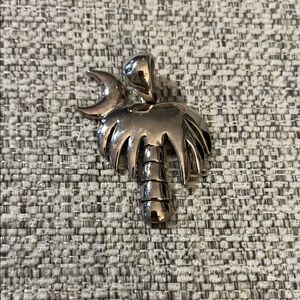 Vintage‎ MJ Silver Tone South Carolina Palmetto Tree Pendant